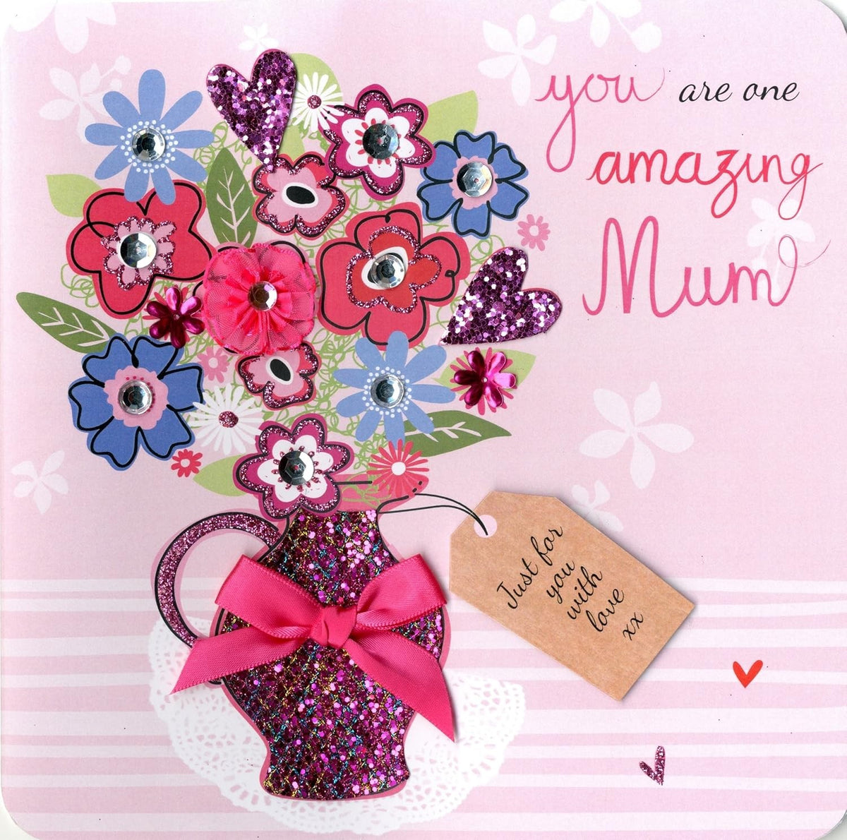 You Are One Amazing Mum 3d Vase Of Flowers Design Large Mothers Day Card