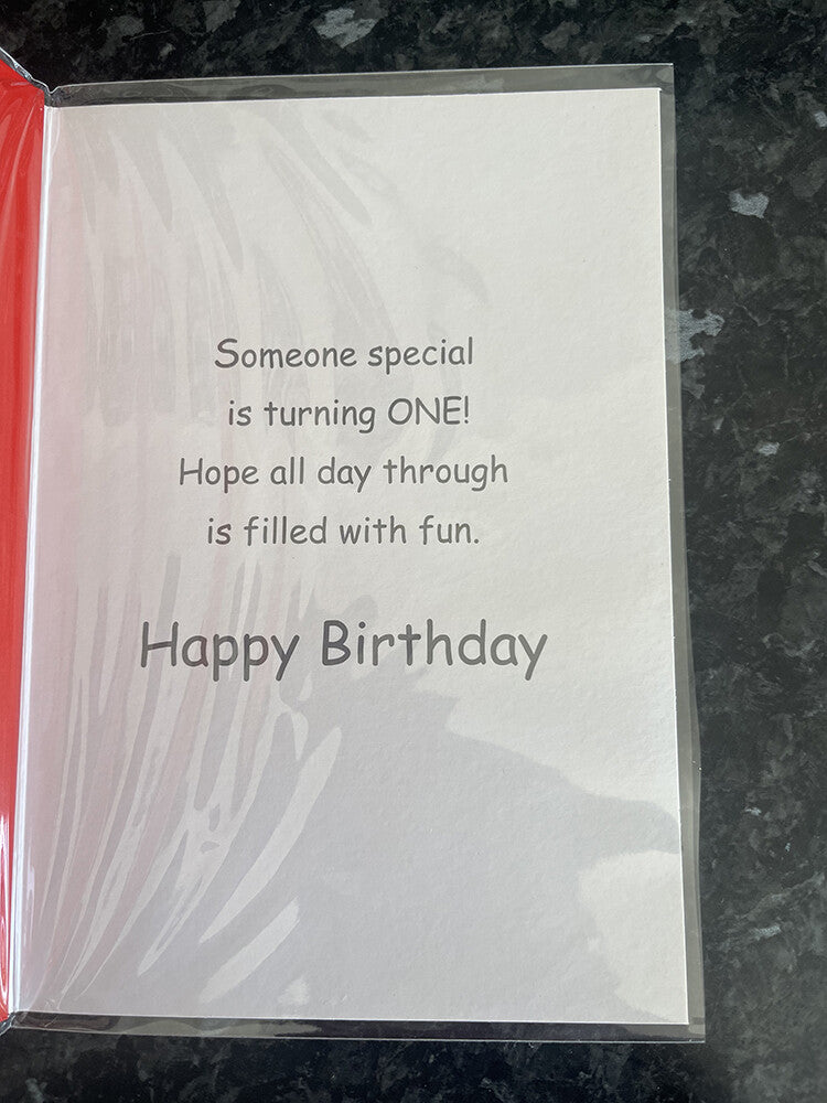 Age 1 Male Birthday Card 1st Cute Boy Smile Tooth Ball Pit