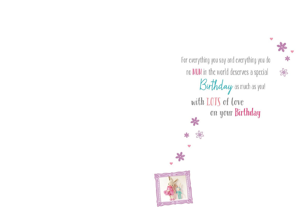Mummy Happy Birthday Card On Your Birthday Teddy Design