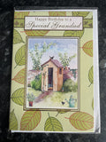 Grandad Happy Birthday Card Gardening Shed Leaves Watering Can
