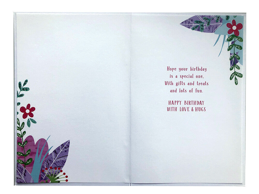 Niece 3rd Birthday Card  Giraffe & Bird Design with Verse  15x23cm