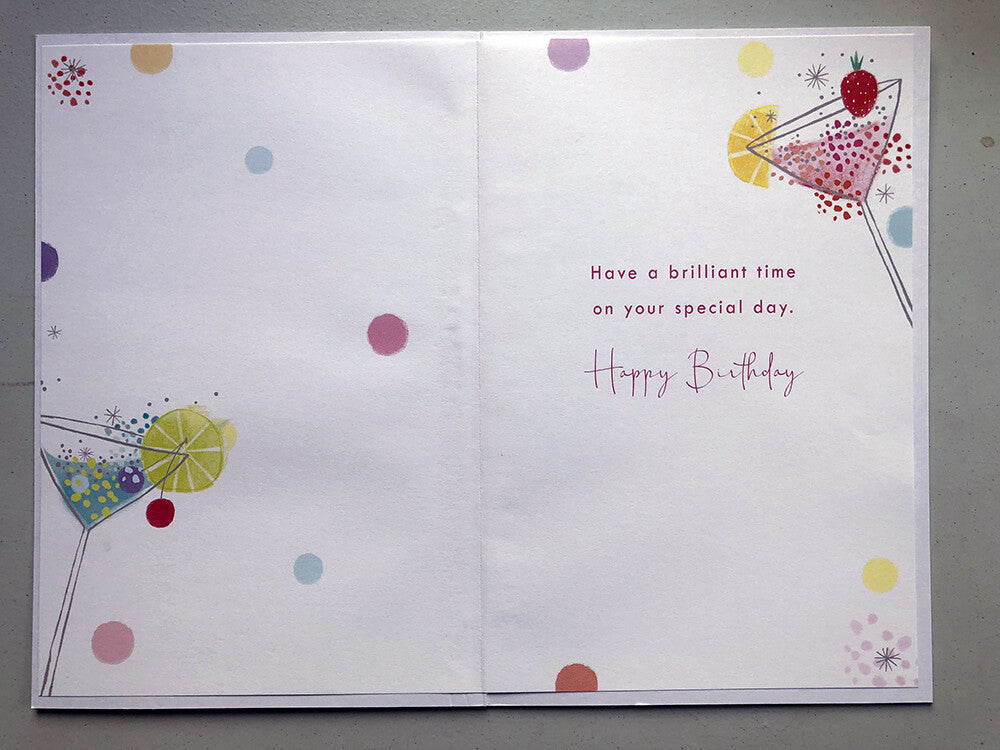 Granddaughter 21st Birthday Card 21 Cocktail Glasses Design Happy Lovely Verse