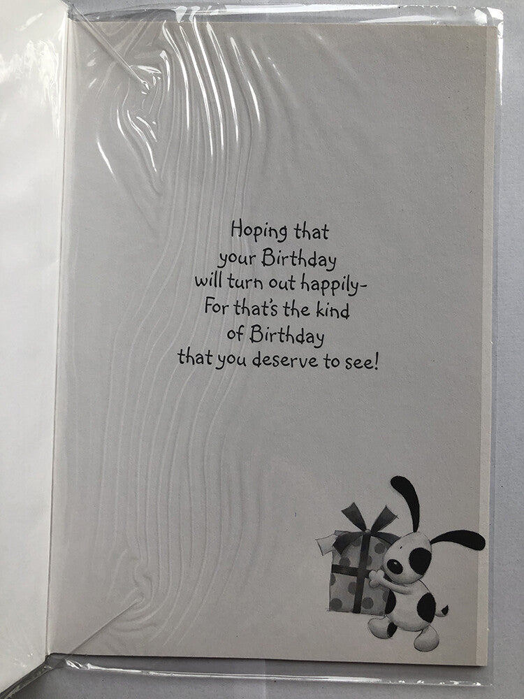 Dad Happy Birthday Card Dog Carrying Present Football