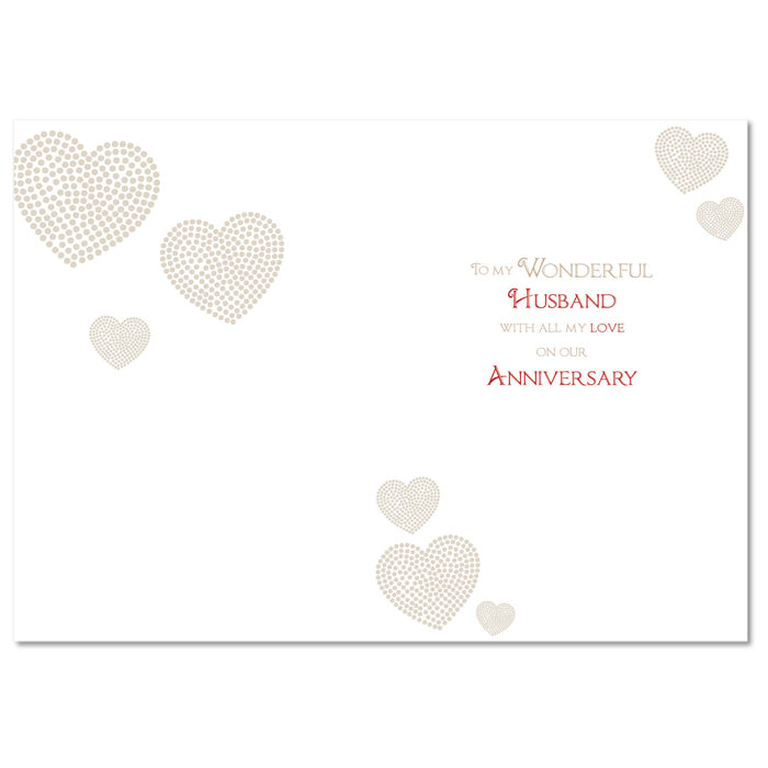 Husband Anniversary Card For My Gorgeous  On Our Lovely Heart Design