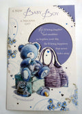 New Baby Boy Birth Card Cute Teddy Changing Bag Boot Gift