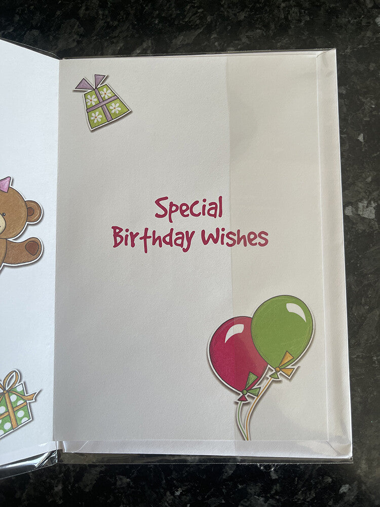 Age 1 Female Birthday Card 1st Cute Bears Balloons Gifts Poppet