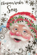 Son Christmas Card, Traditional Santa Design ,7.5 X 5.5 Inches Xa135