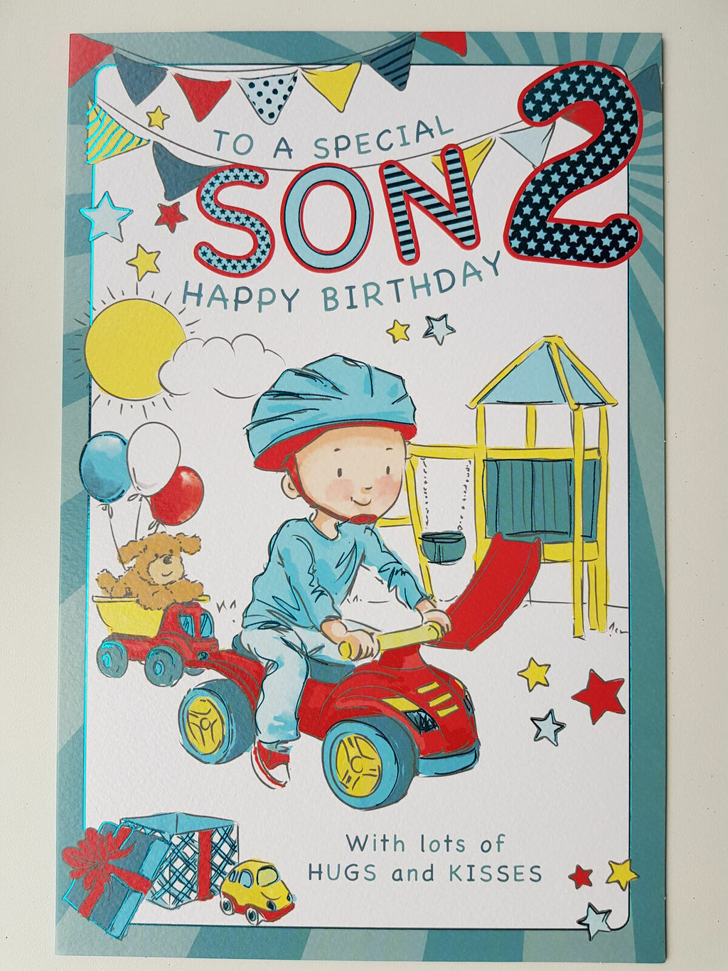 Son 2nd Birthday Card Large Colouring Activity Inside Lovely Verse