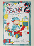 Son 2nd Birthday Card Large Colouring Activity Inside Lovely Verse