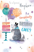 Nephew Happy Birthday Card Did Somebody Say Birthday Cake Cute Dog