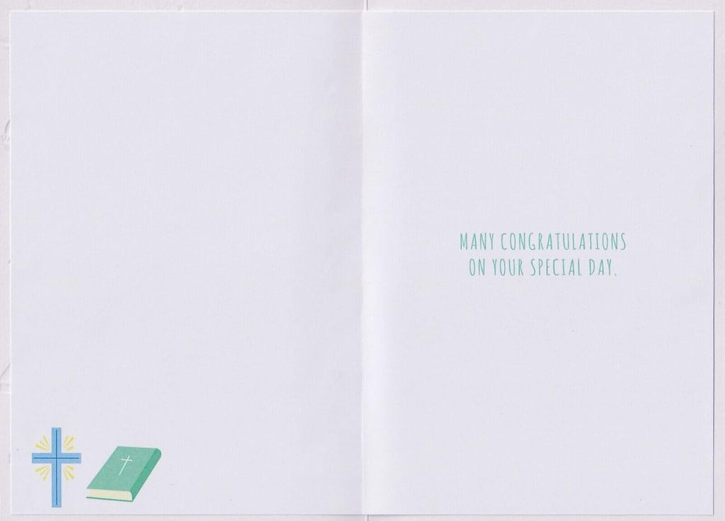 Baptism Greeting Card 13cm x 19cm Religious Verse Colour Insert Modern Design
