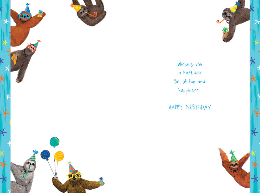 Brother Birthday Card Sloths 9" x 6" Lovely Verse