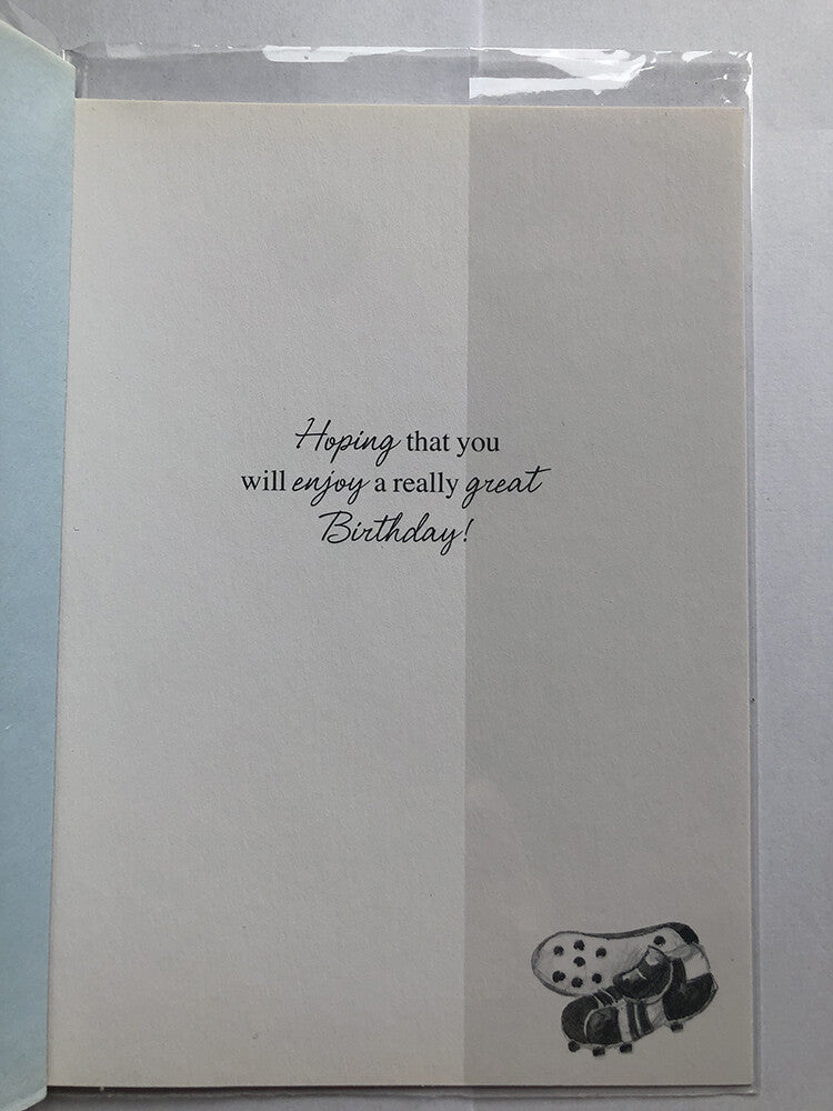 Dad Happy Birthday Card Cute Bear Footbal Goal Shirt Boots