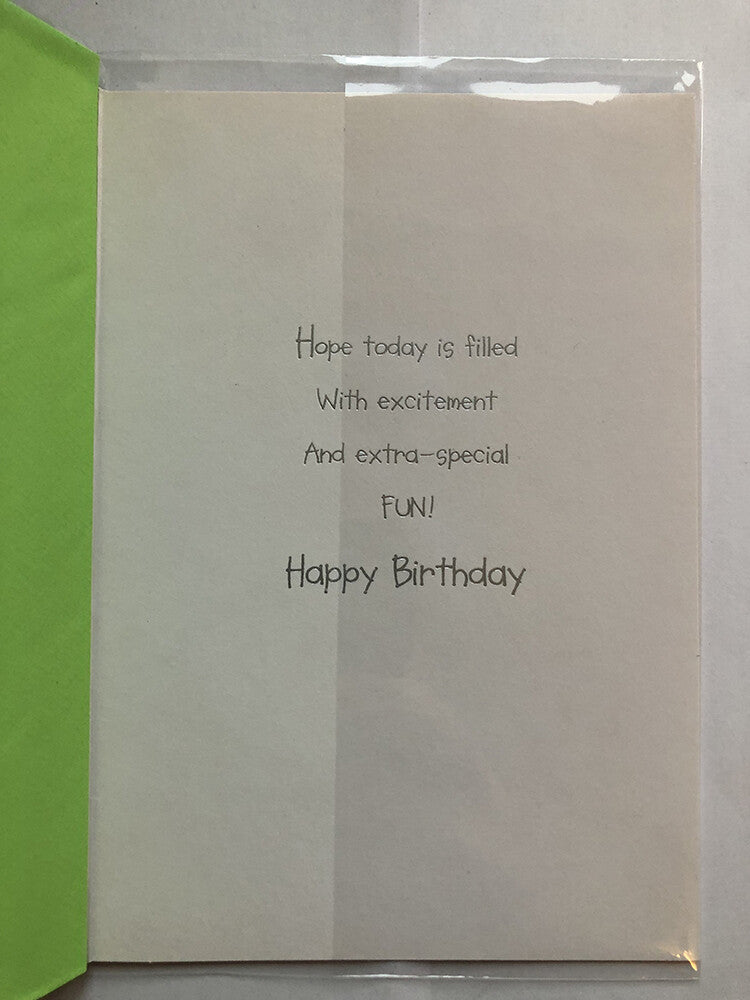 Godson Happy Birthday Card Boy Waving Sitting On Tree Branch