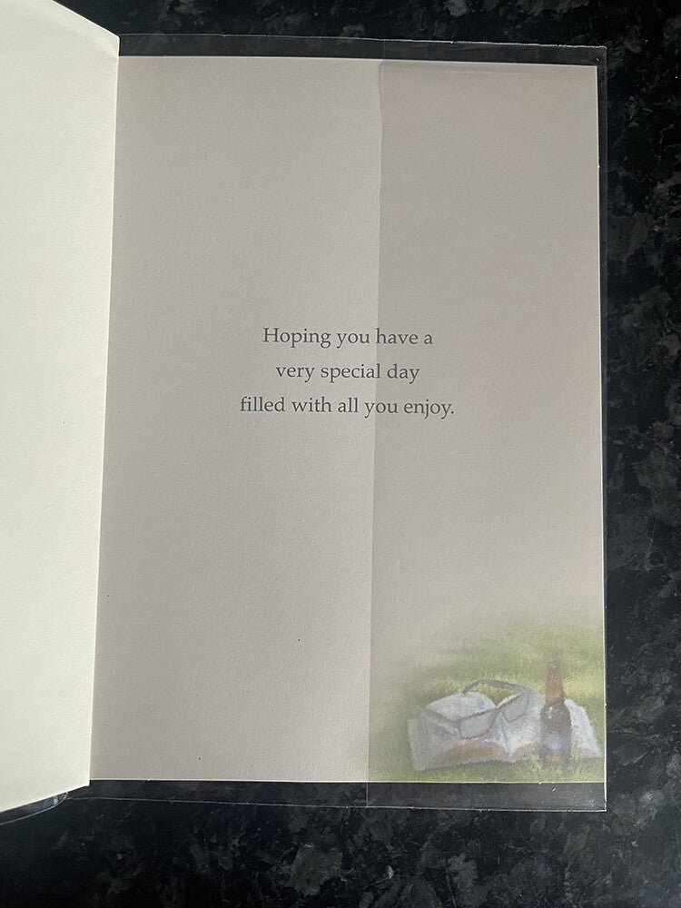 Grandad Happy Birthday Card Chair Red Wine Book Glasses Lovely Verse