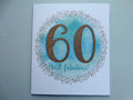 60th Happy Birthday Card 60 Fabulous Colour Me  Gold Flitter Design Good Quality