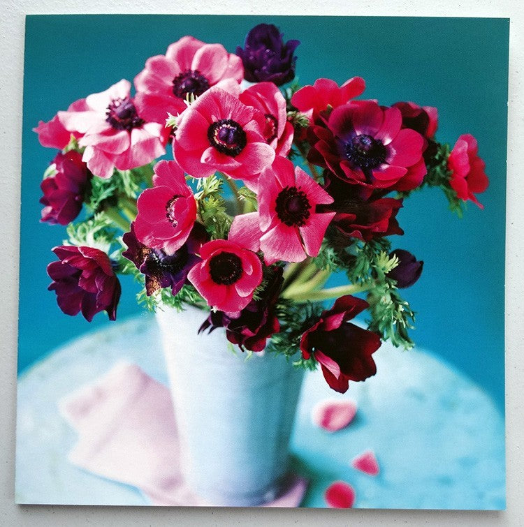 Mothering Sunday Vase Purple Pink Flowers Design Lovely Verse Mother's Day Card