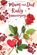 Mum Dad Ruby Anniversary Card On Your 40th Rose Happy Lovely Verse