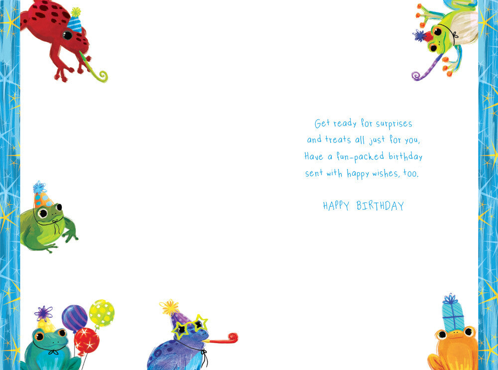 Grandson 6th Birthday Card Age 6 Frogs 9" x 6" Lovely Verse
