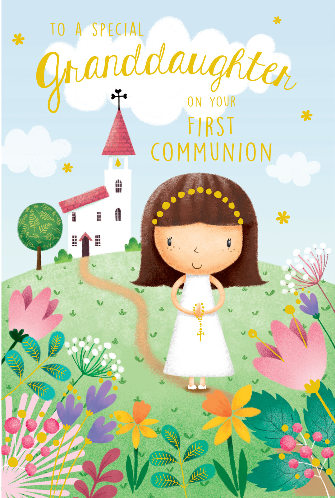 Granddaughter Holy Communion Card On Your First Lovely Verse