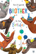 Brother Birthday Card Sloths 9" x 6" Lovely Verse