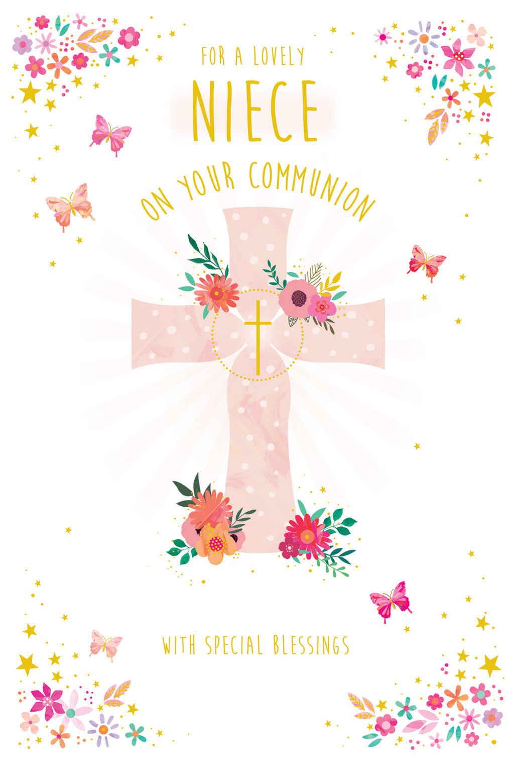 Niece Holy Communion Card On Your First Lovely Verse