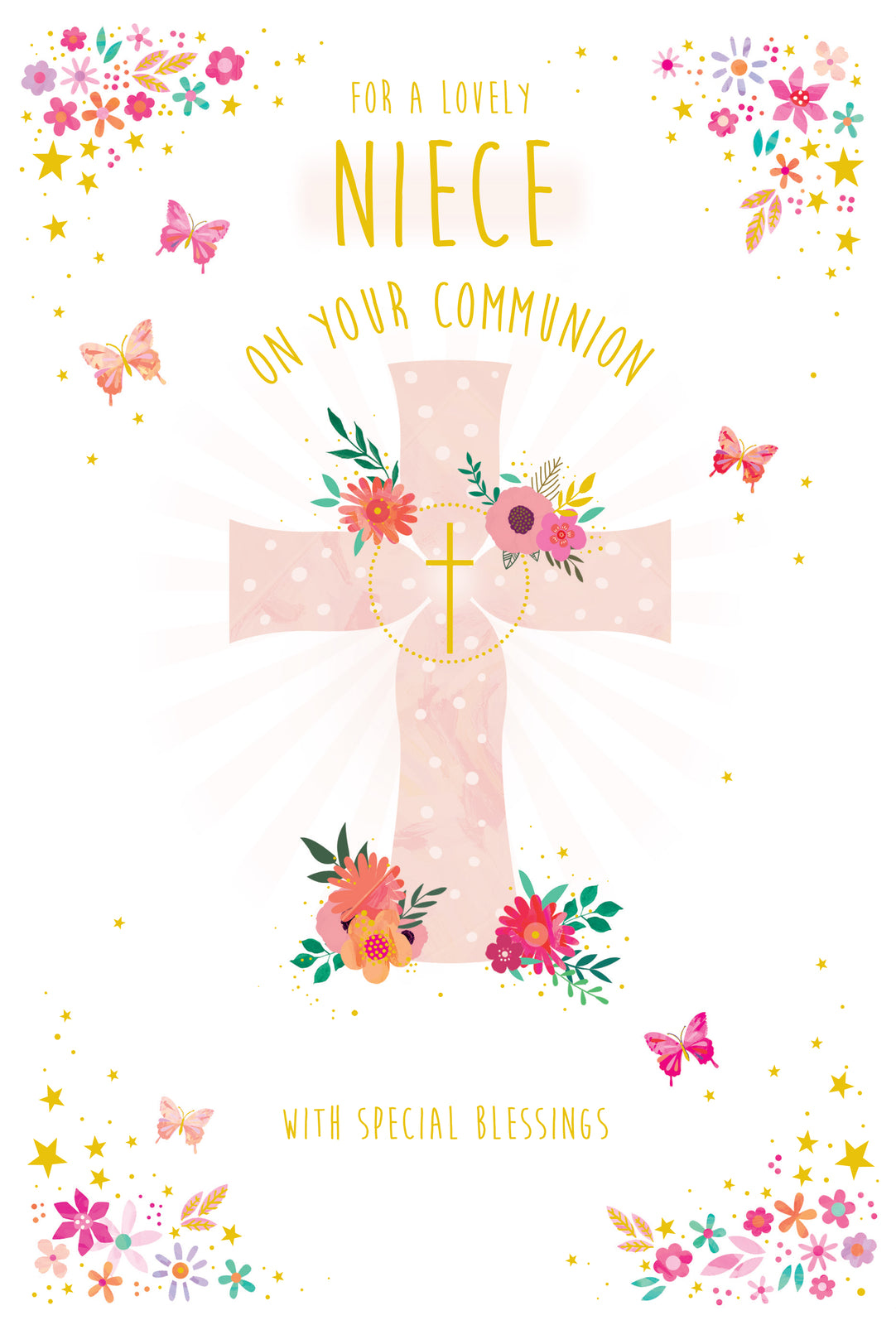 Niece Holy Communion Card On Your First Lovely Verse