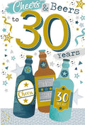 30th Happy Birthday Card Cheers & Beers to 30 Years  Beer Design