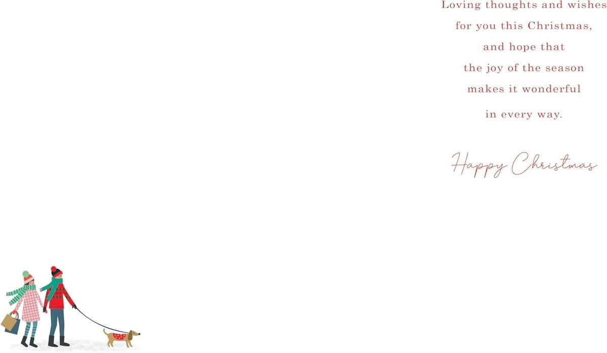 Christmas Card For Brother & Sister-in-law Large 15x23cm Couple & Dog Verse