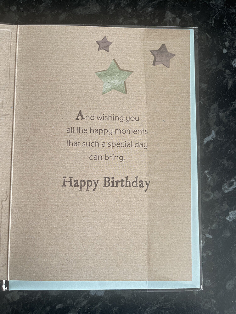Happy 60th Birthday Card Words Button Stars