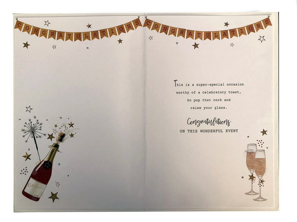 Happy Ruby Anniversary Card 40th Champagne Bunting DesignLovely Verse