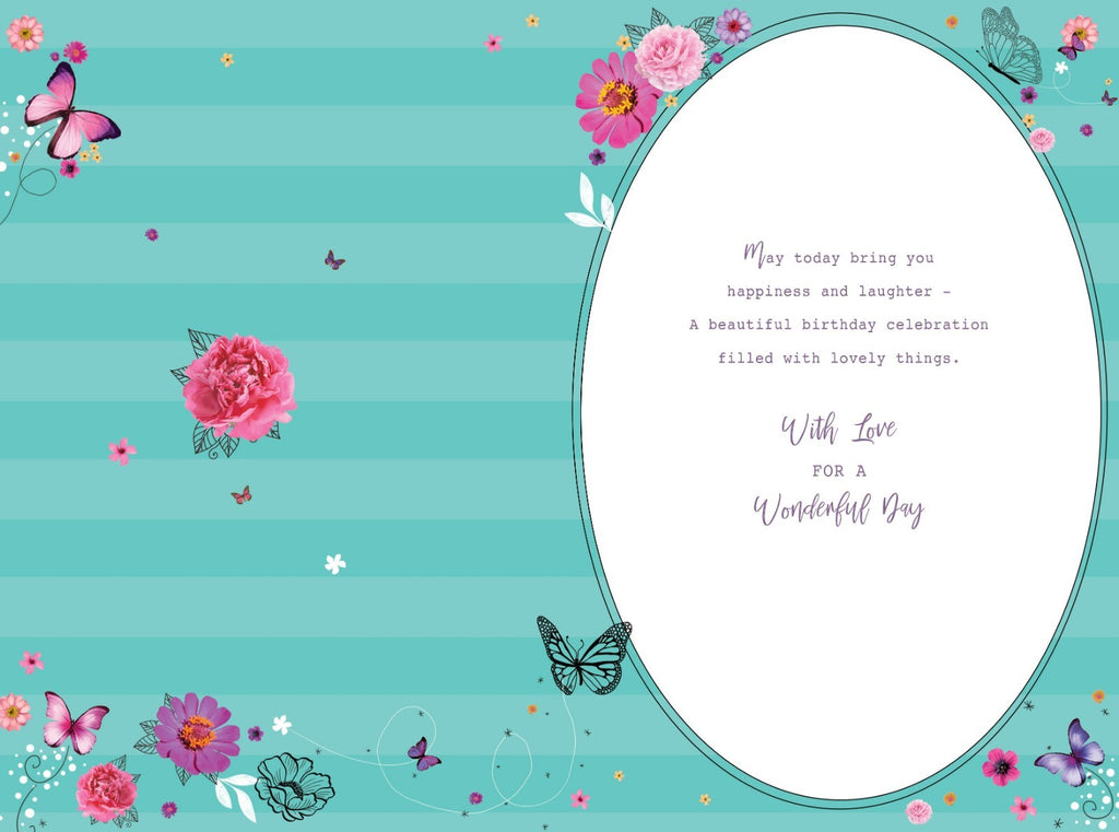 Great Granddaughter 18th Birthday Card - Butterflies & Flowers - Free UK P&P