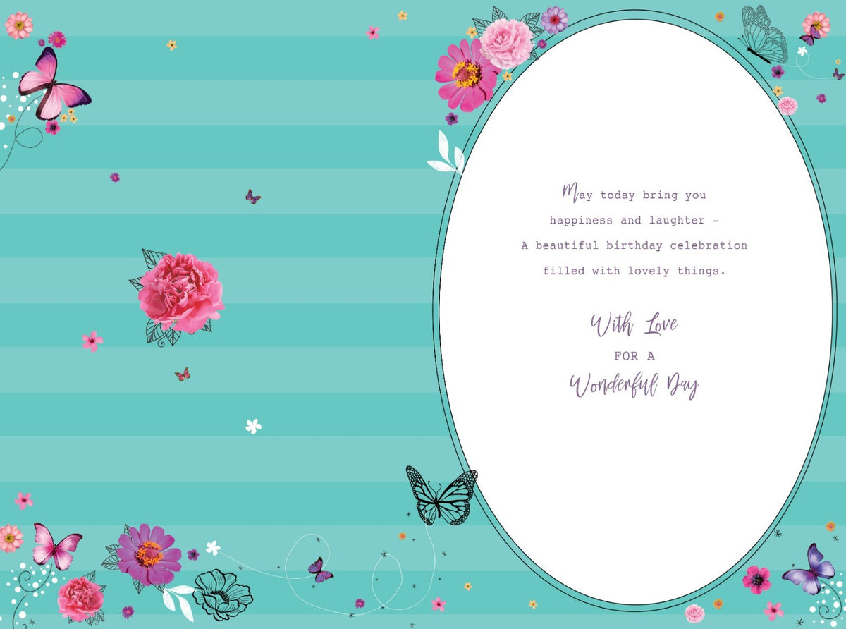 Great Granddaughter 18th Birthday Card - Butterflies & Flowers - Free UK P&P