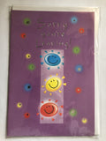 Sorry You're Leaving Card Smiling Coloured Suns