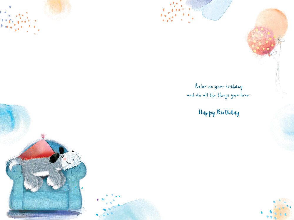 Uncle Birthday Large Card There's a Nap For That Cute Dog