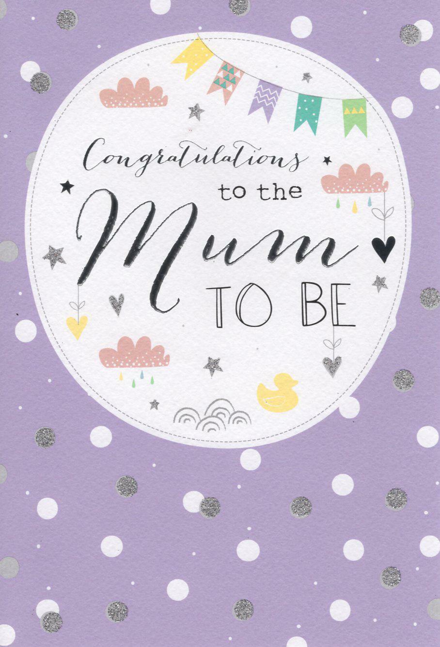 Mum To Be Card Congratulations Bunting Design Greeting Lovely Verse