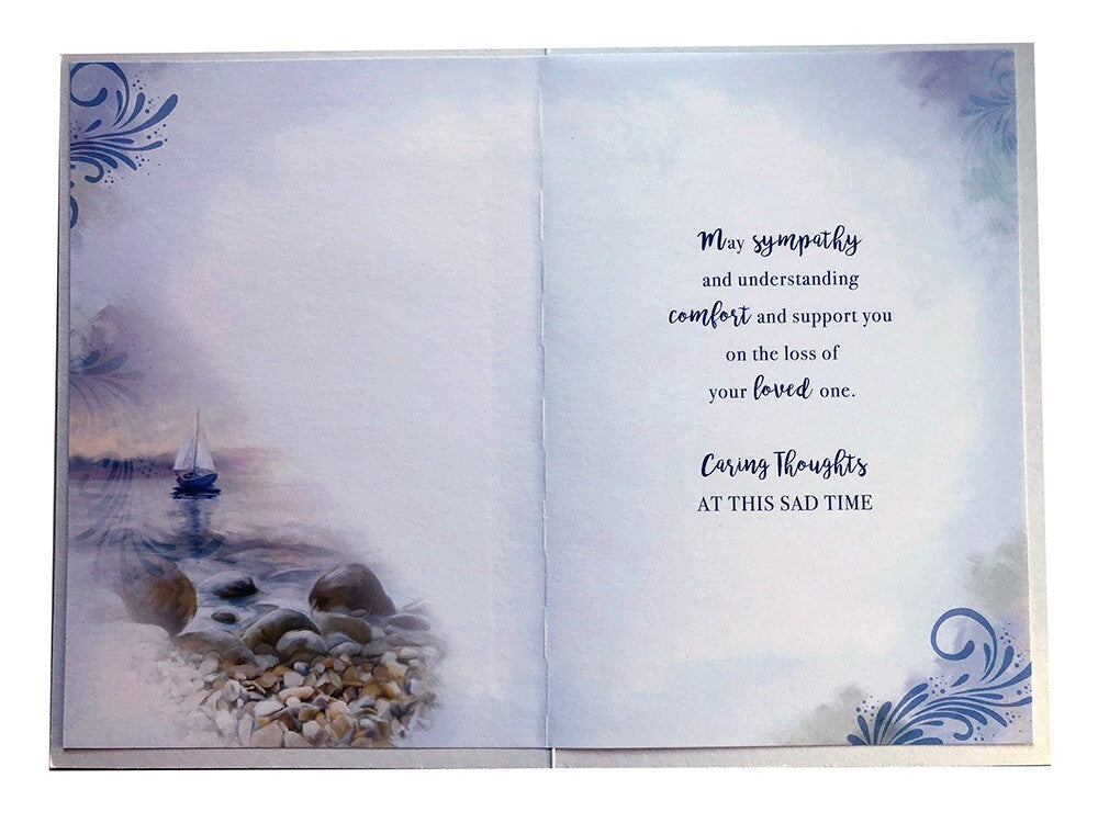 On The Loss Of Your Son Yacht Beach Design Sympathy Condolence Bereavement Card