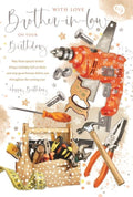 Birthday Card for Brother-in-law  Toolbox & Tools  15x23cm  Colour Insert