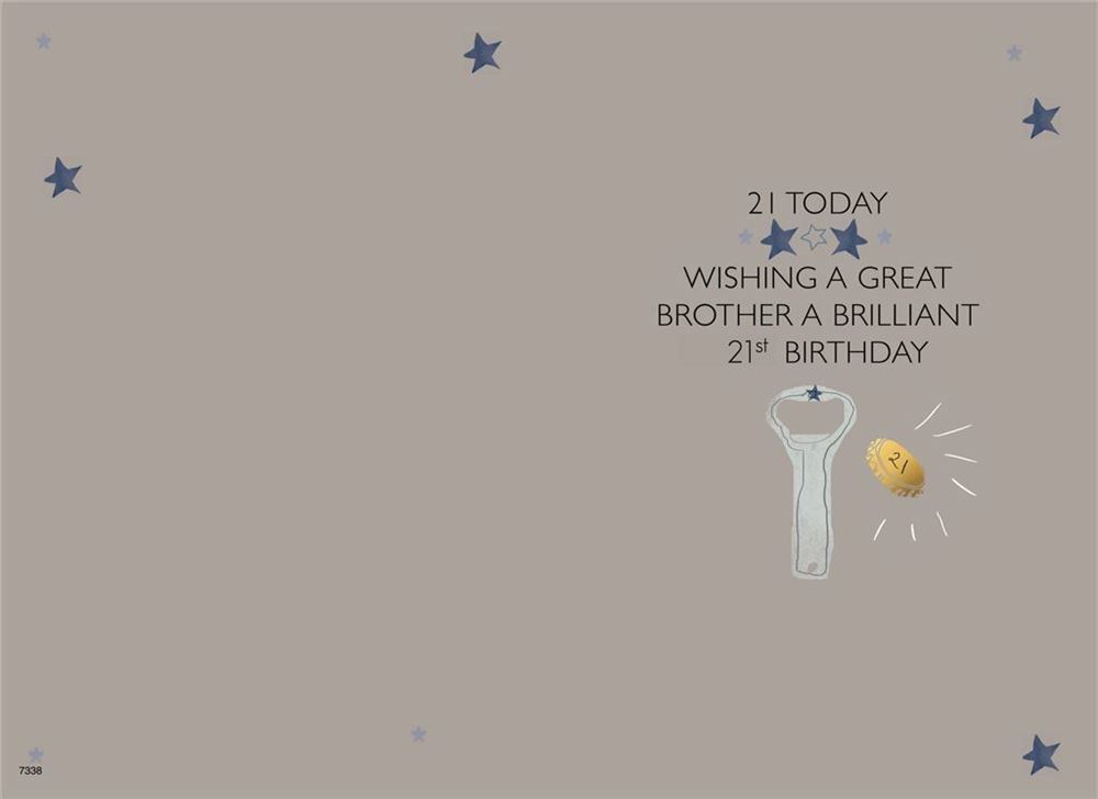Brother 21st Birthday Card 21 Bottle Design Happy Lovely Verse