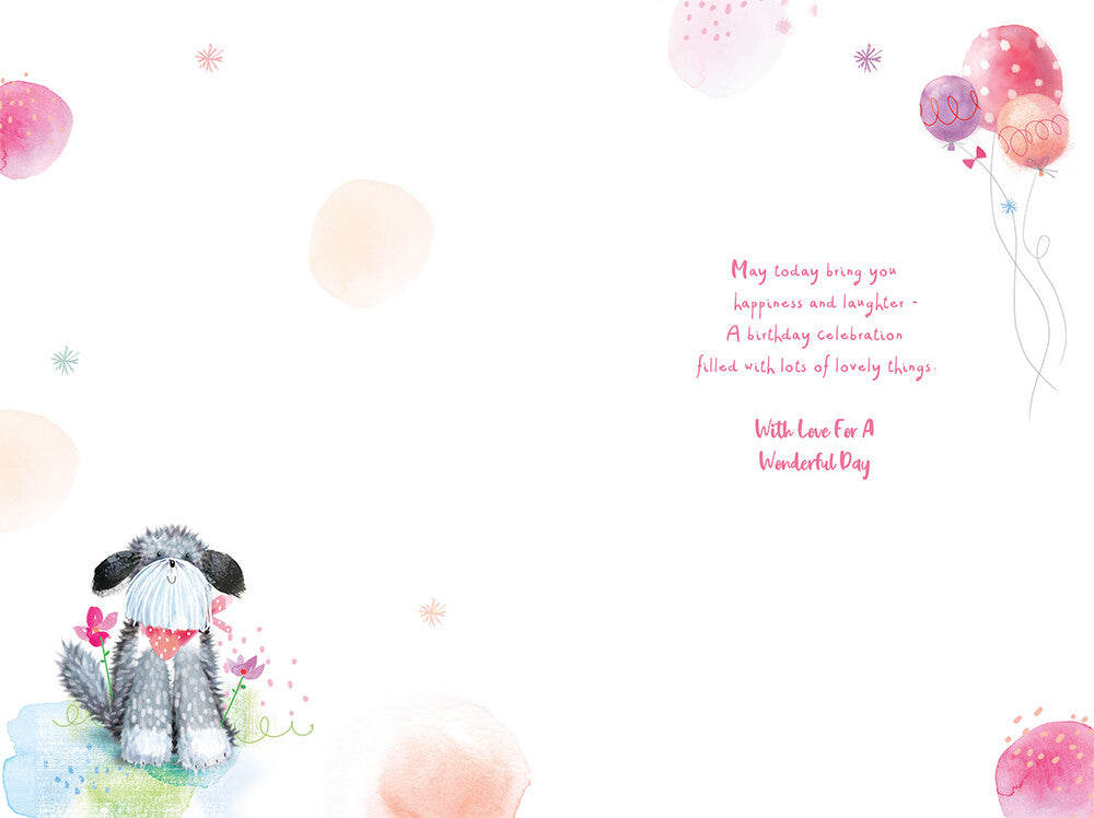 Mummy Birthday Card Be Happy Be Bright Be You Cute Dog Design