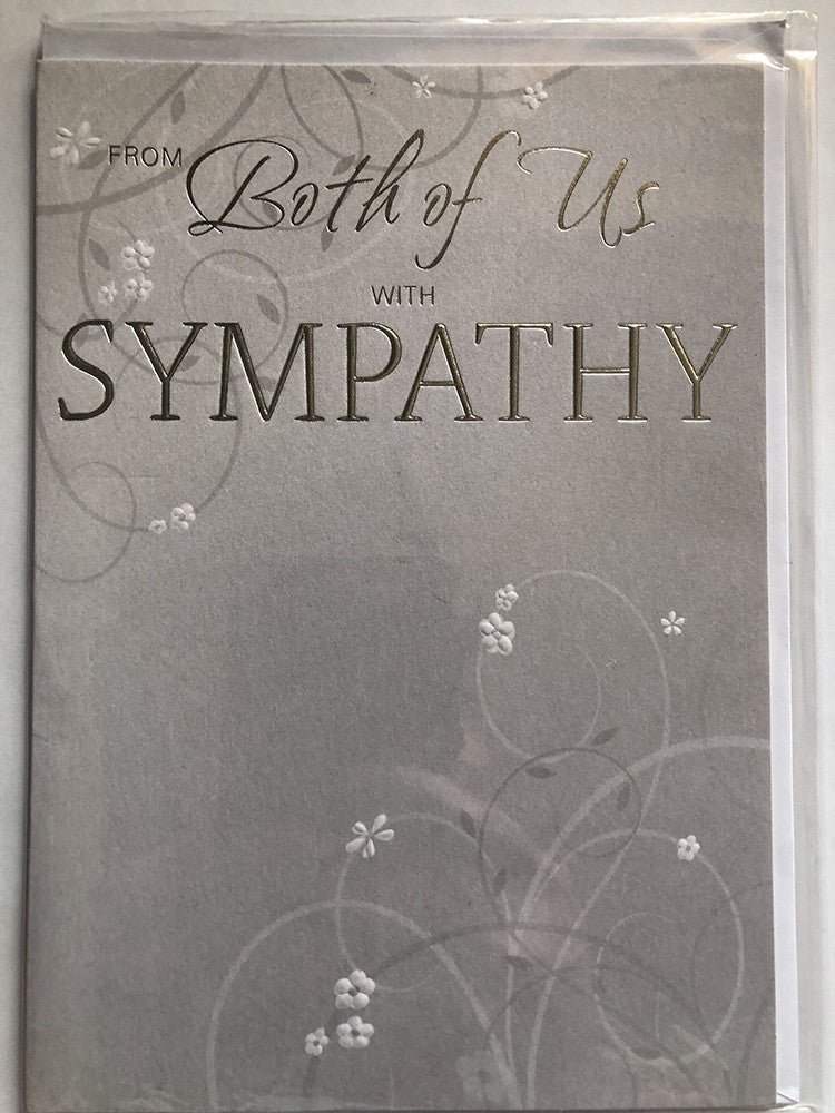 With Sympathy Condolence Card From Both Of Us Flower Swirls