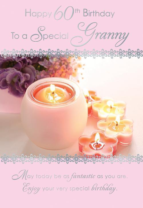 Granny 60th Birthday Card Happy To A Special Candle Design Happy Birthday