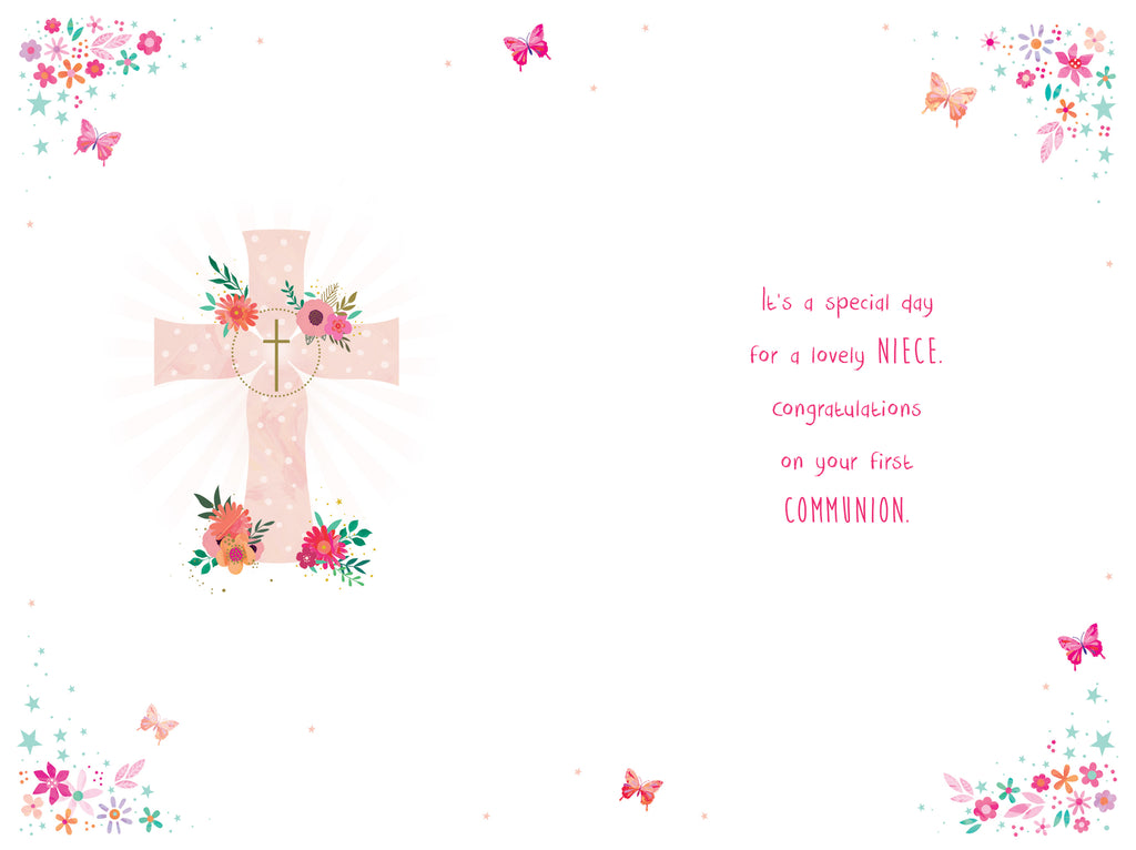 Niece Holy Communion Card On Your First Lovely Verse