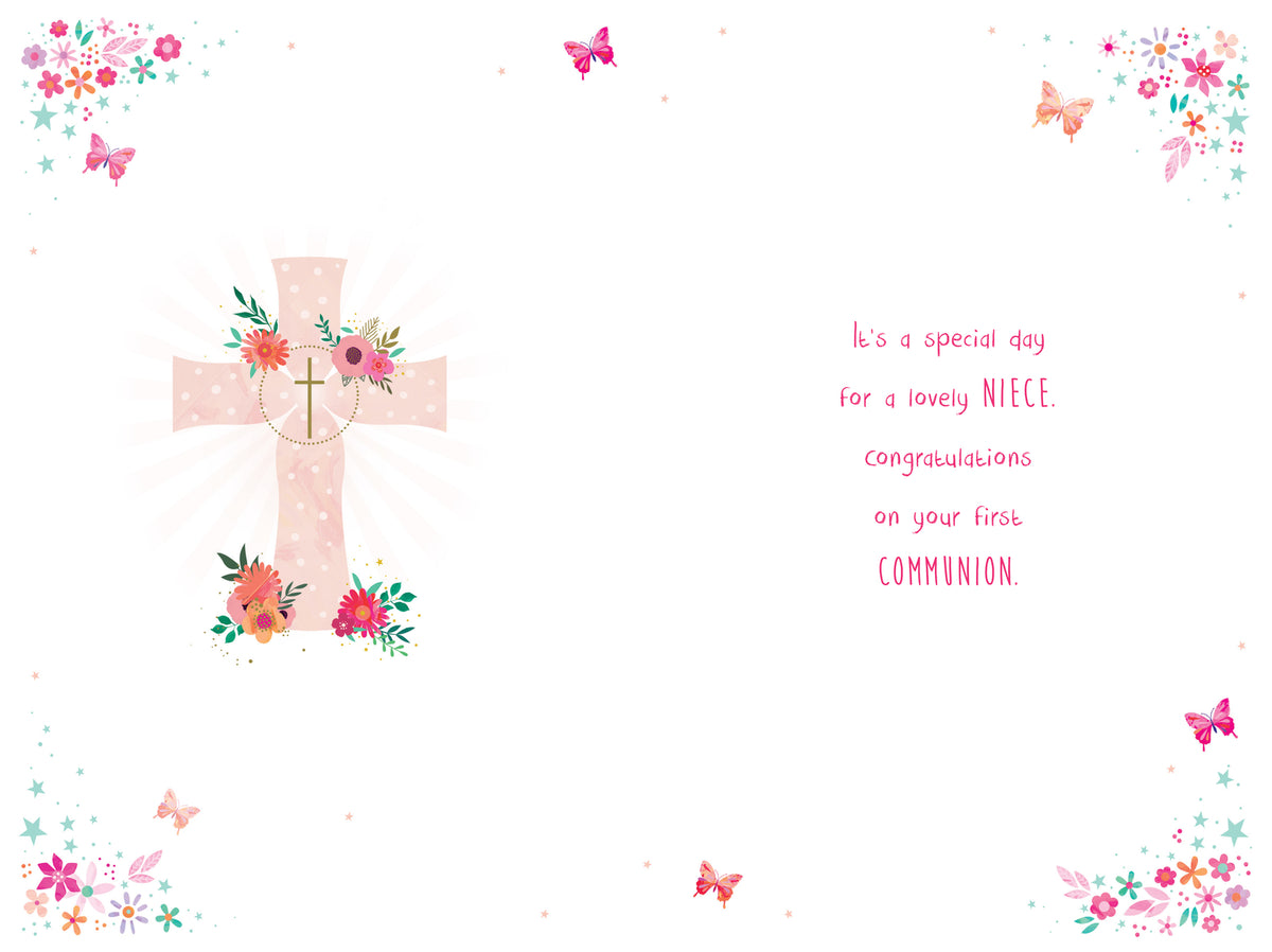 Niece Holy Communion Card On Your First Lovely Verse