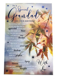 Special Grandad Birthday Card - Autumn Leaves Design, Heartfelt Verse