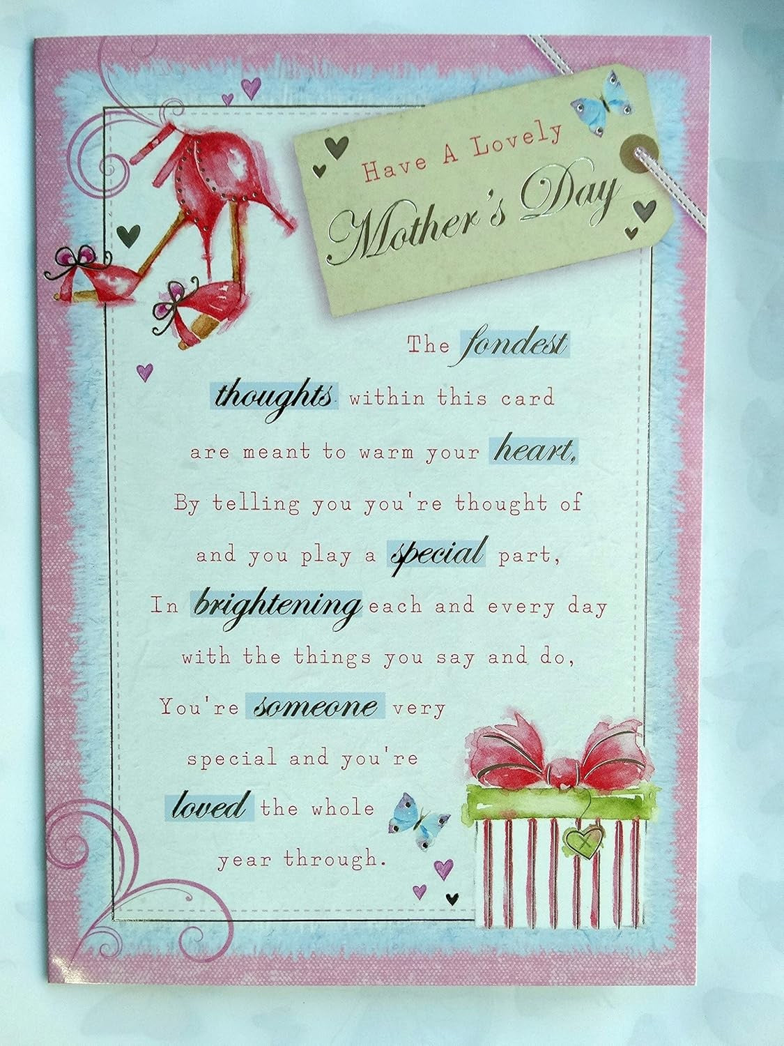 Have A Lovely Happy Mothers Day Mum Shoes & Word Design Card