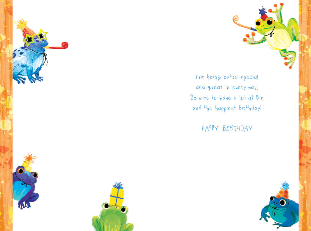 Great Grandson 5th Birthday Card Age 5 Frogs 9" x 6" Lovely Verse