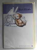 Friend Happy Birthday Card Cute Bear Fishing Rod Tackle Net Just For You