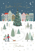 Christmas Card For Brother & Sister-in-law Large 15x23cm Couple & Dog Verse