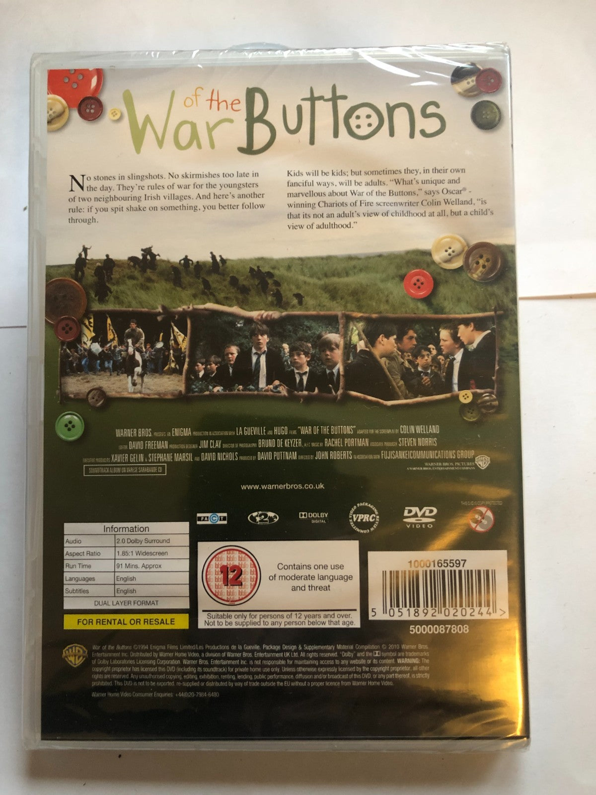 War of the Buttons (2011) Gregg Fitzgerald Roberts DVD Region 2 New & Sealed
